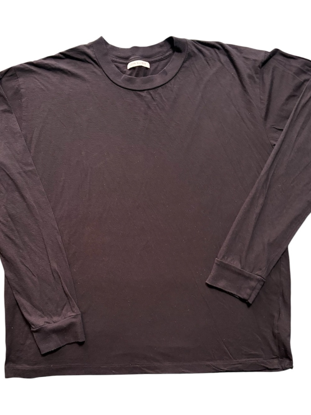 John Elliott Black Long-Sleeve Crewneck Shirt